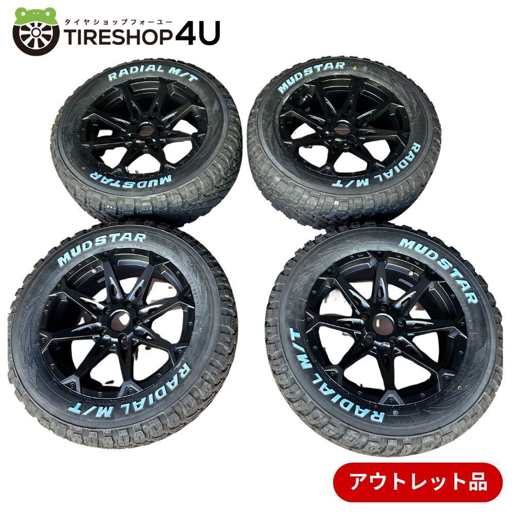 【訳アリ中古セット】17インチ4本セット FORCE DENALI 17x7.5J 5/127 +38 マットブラック MUDSTAR RADIAL M/T 225/65R17 2022年製 ホワイトレター タイヤホイールセット4本 Jeep ジープ