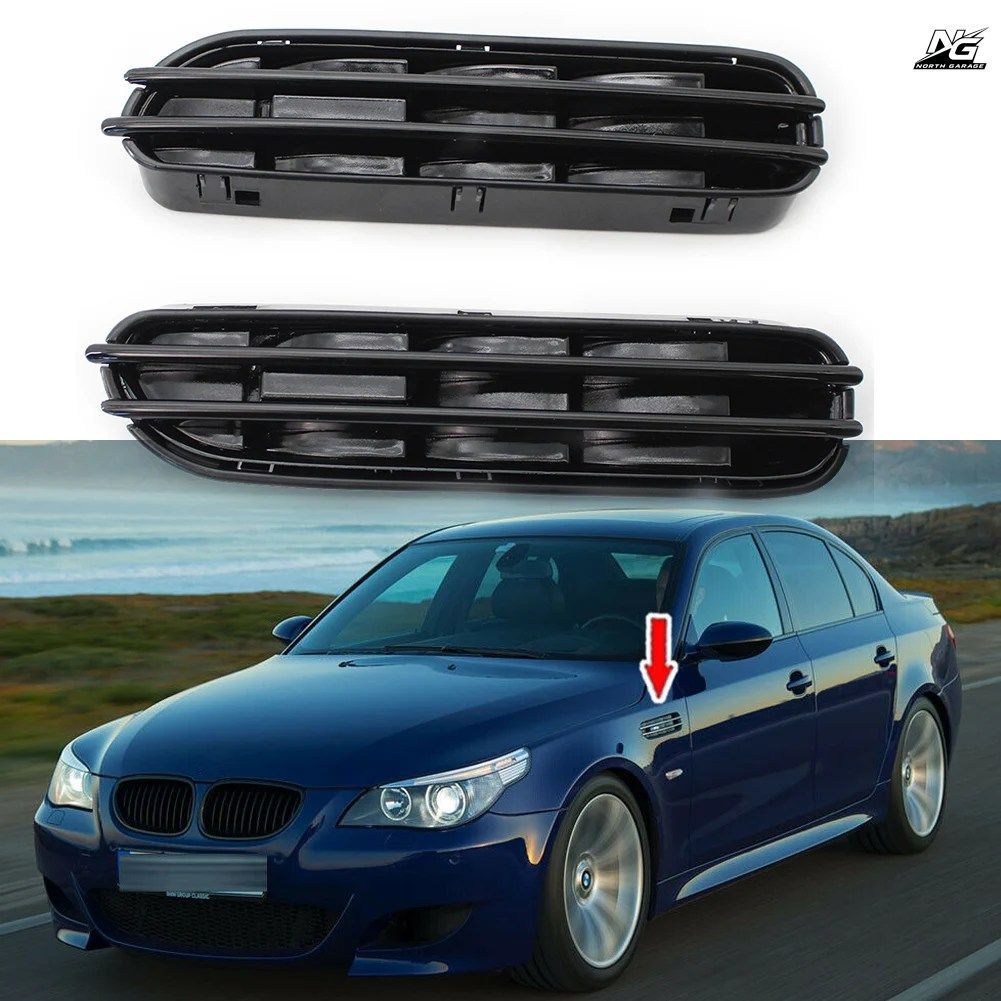 1ペア ABS製 車側フェンダーエアベントグリルブラケットマウント BMW E60 E61 E39 5シリーズ M5 1991-2004 - 10