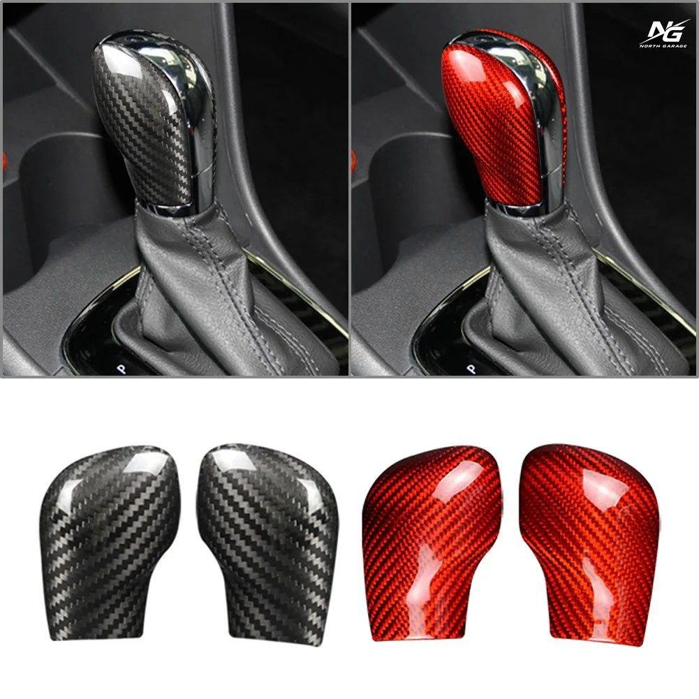 カーボンファイバー製カーシフトノブカバー VW ゴルフ MK7 CC 2011-2020 ポロ パサート ティグアン トゥーラン トゥアレグ ジェッタ ビート