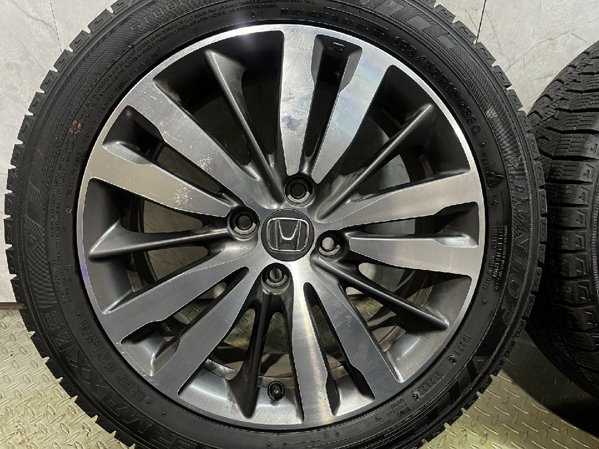 【DUNLOP WINTER MAXX WM03 185/55R16】スタッドレス【HONDA フィット 純正ホイール 16インチ 6J4HPCD100+53】22年製 バリ溝　(MTF339)