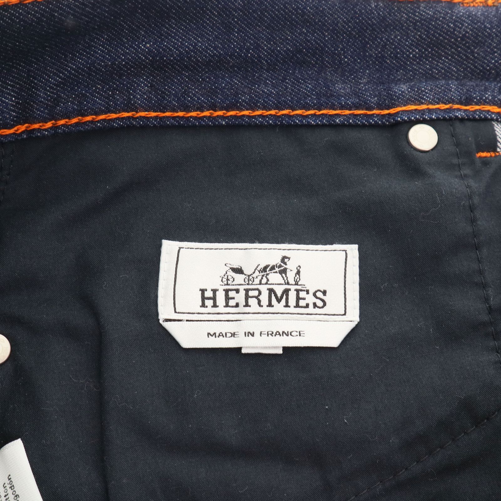 【中古】HERMES エルメス ジーンズ 42サイズ メンズ レディース パンツ ズボン ネイビー アパレル ブランド