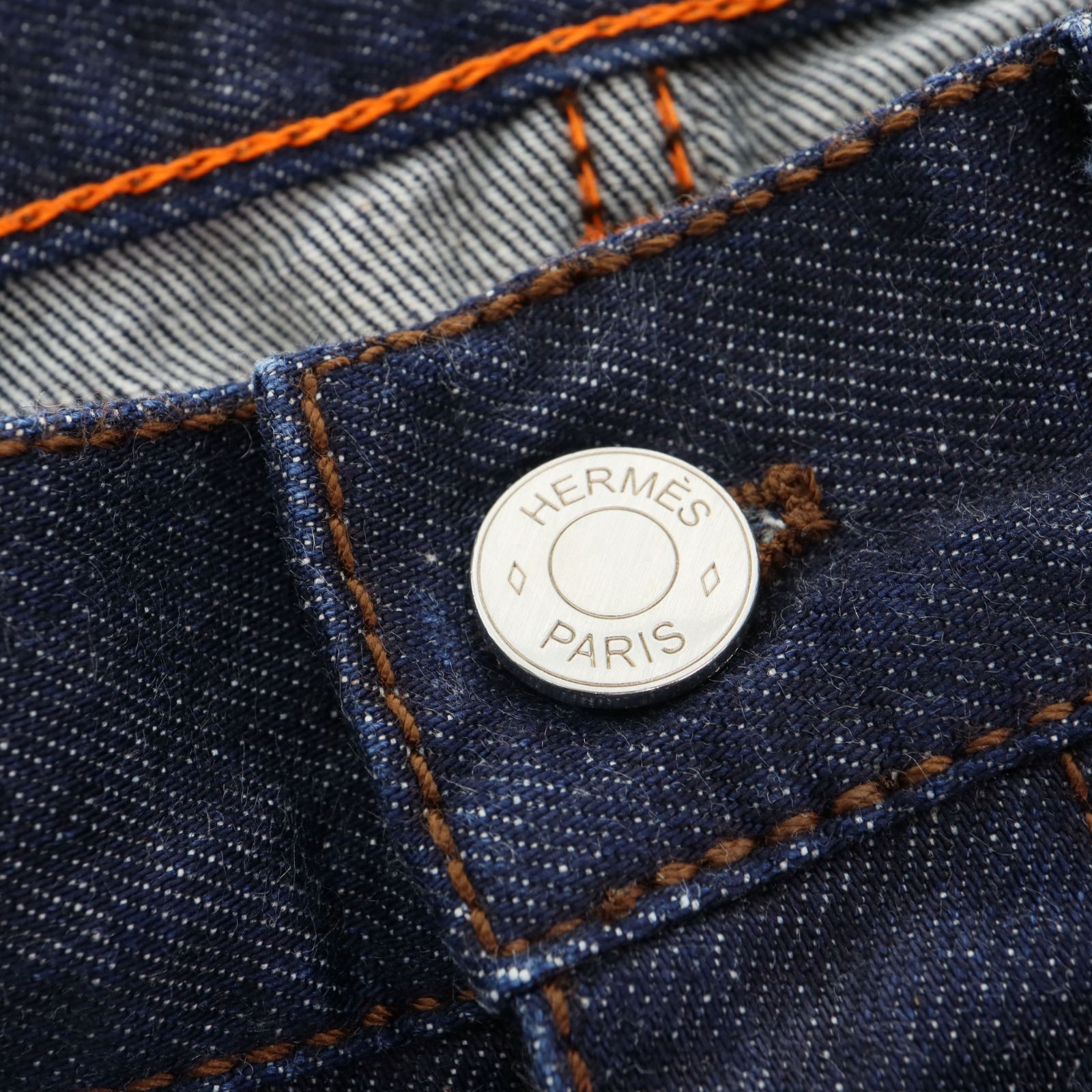 【中古】HERMES エルメス ジーンズ 42サイズ メンズ レディース パンツ ズボン ネイビー アパレル ブランド