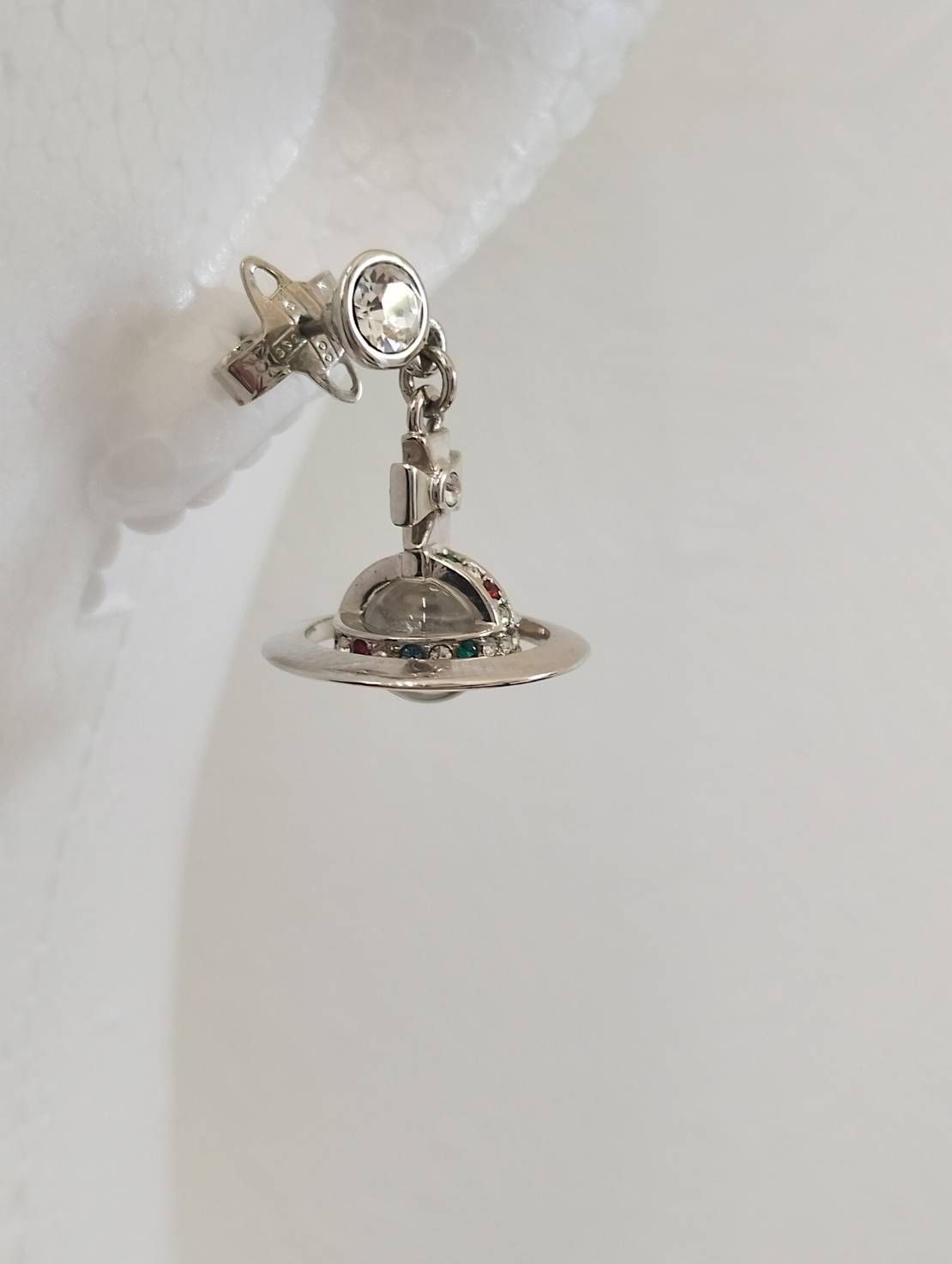 【美品・箱付】ヴィヴィアンウエストウッド　プチオーブ　ドロップピアス　シルバー