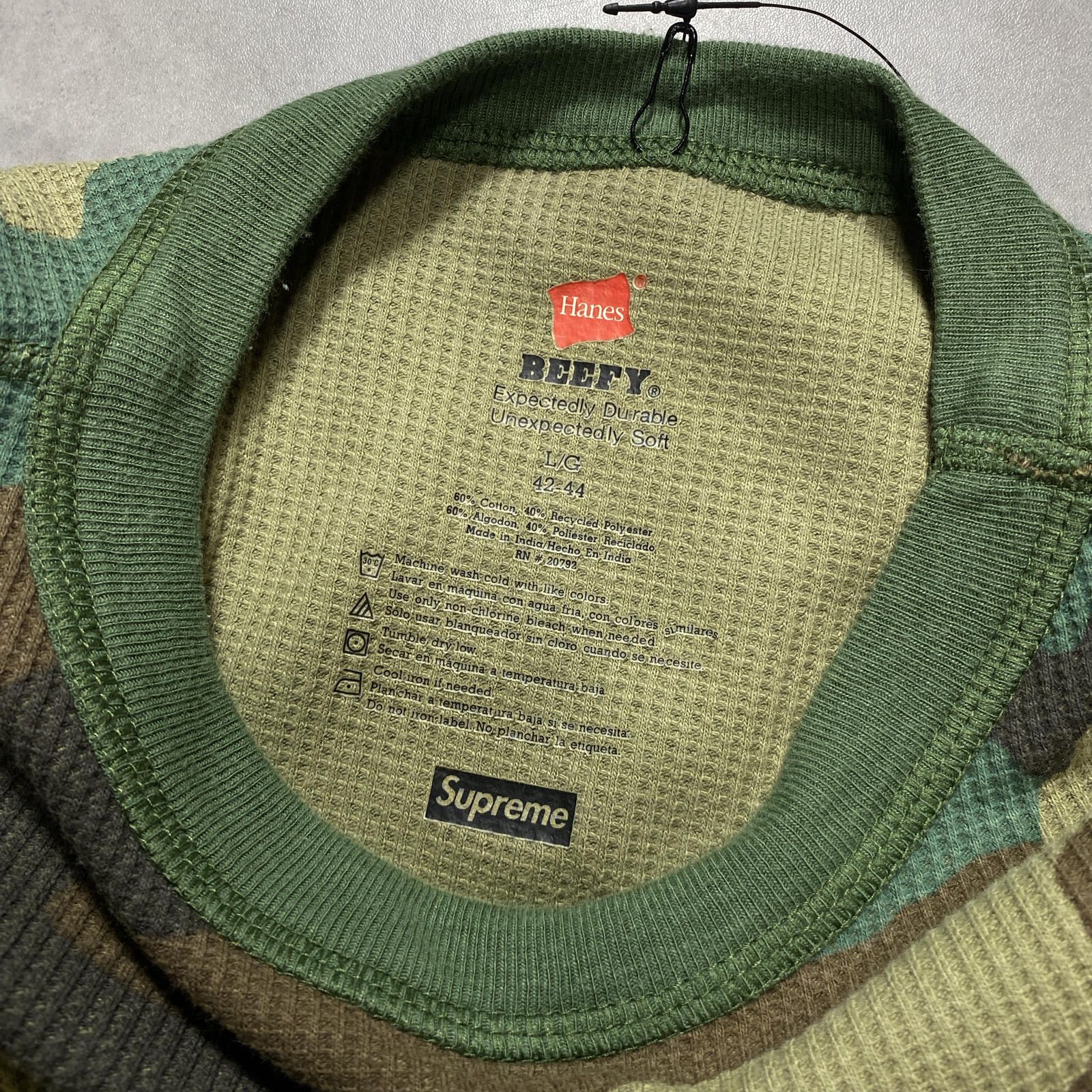 GQ5769◇Supreme / Hanes : Camo Thermal Top◇L◇迷彩 シュプリーム