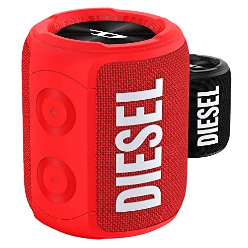 R★DIESEL Bluetooth スピーカー ダブルサブウーファー 重低音 最大14時間音楽再生 2台スピーカーのワイヤレスステレオペアリング IPX7 防水 リストストラップ付 (ディーゼル ブルートゥース スピーカー, ブランド ロゴ 0216f3ad