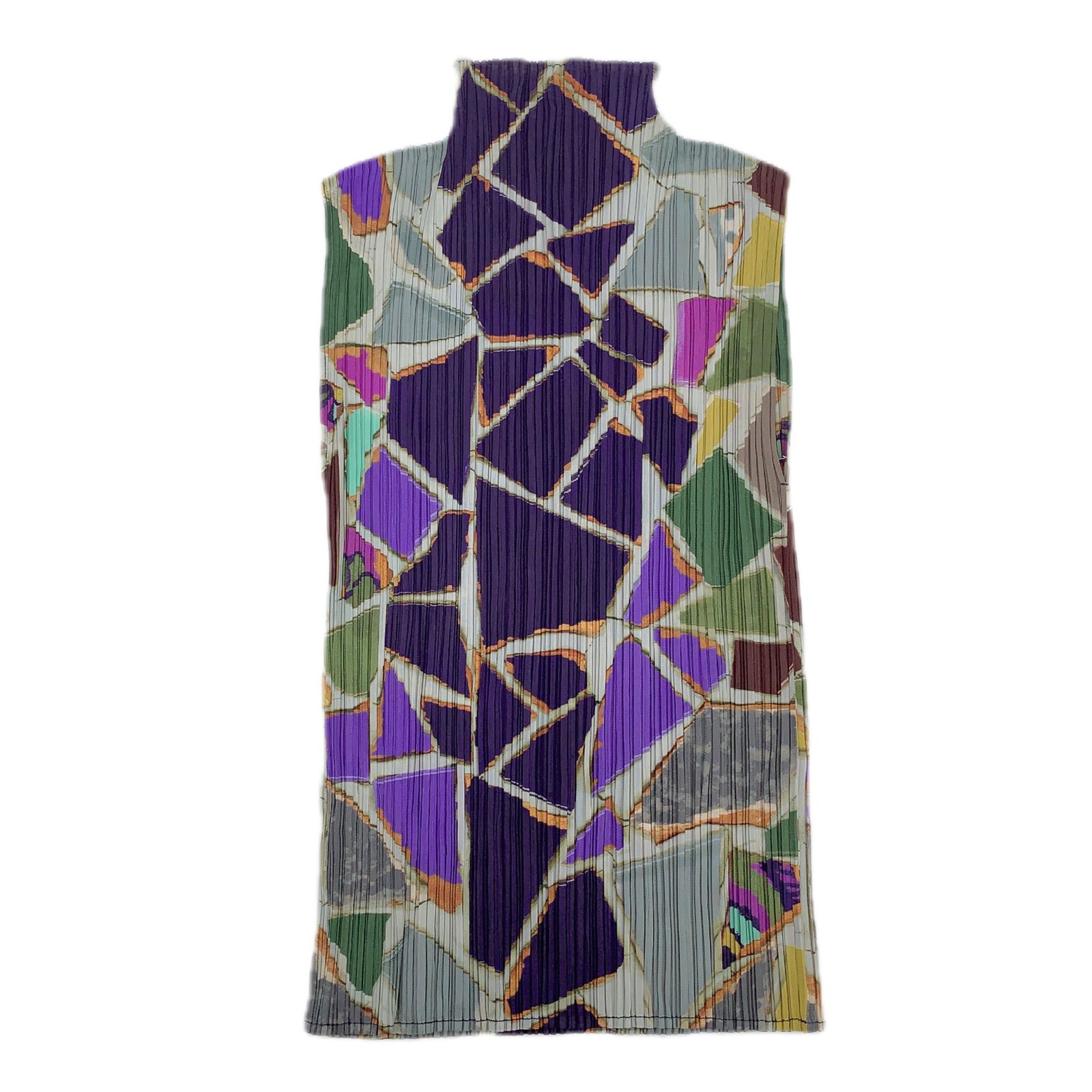 極美品 PLEATSPLEASE プリーツプリーズ ISSEY MIYAKE イッセイミヤケノースリーブ カットソー トップス ベスト PP33-JK732 サイズ3