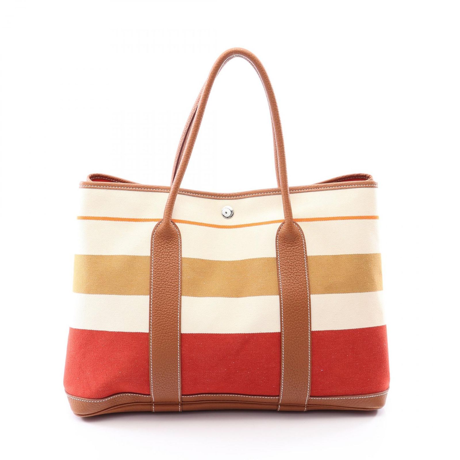 HERMES エルメス ガーデンパーティPM エクリュ ルージュベネチアン ゴールド トートバッグ