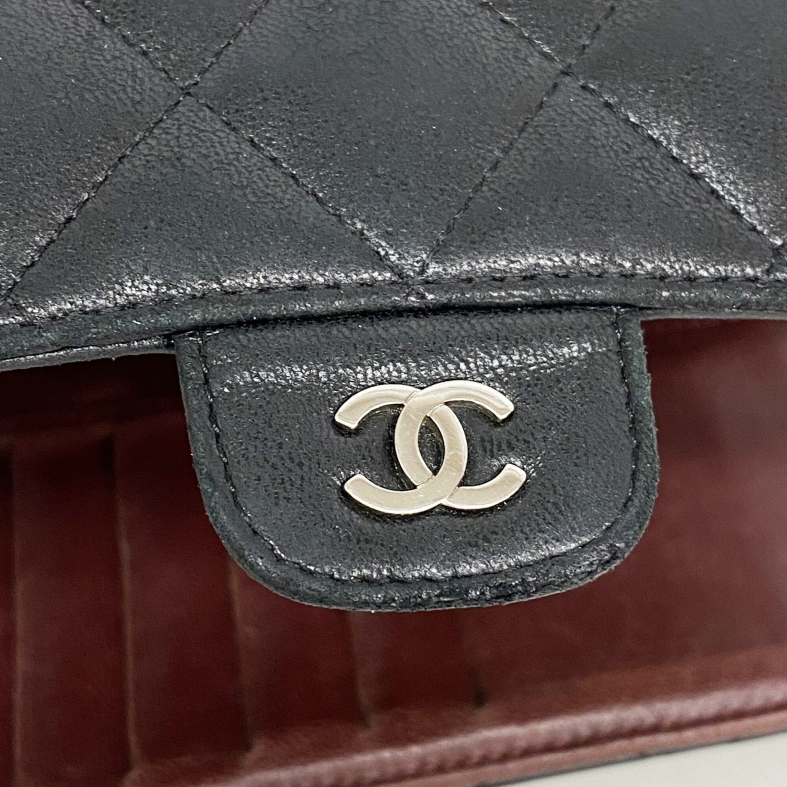 シャネル(Chanel) シャネル 三つ折り長財布 マトラッセ ラムスキン