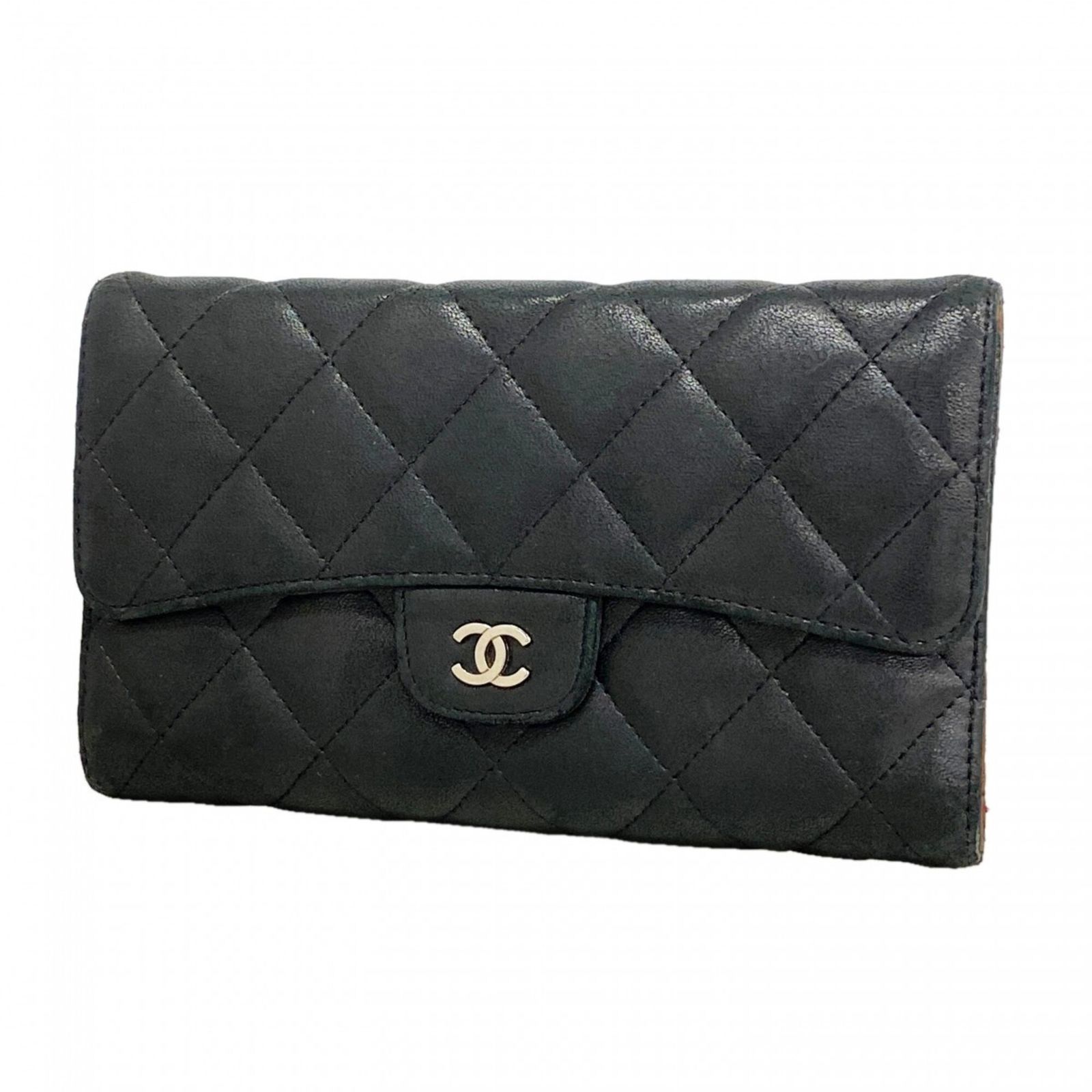 シャネル(Chanel) シャネル 三つ折り長財布 マトラッセ ラムスキン
