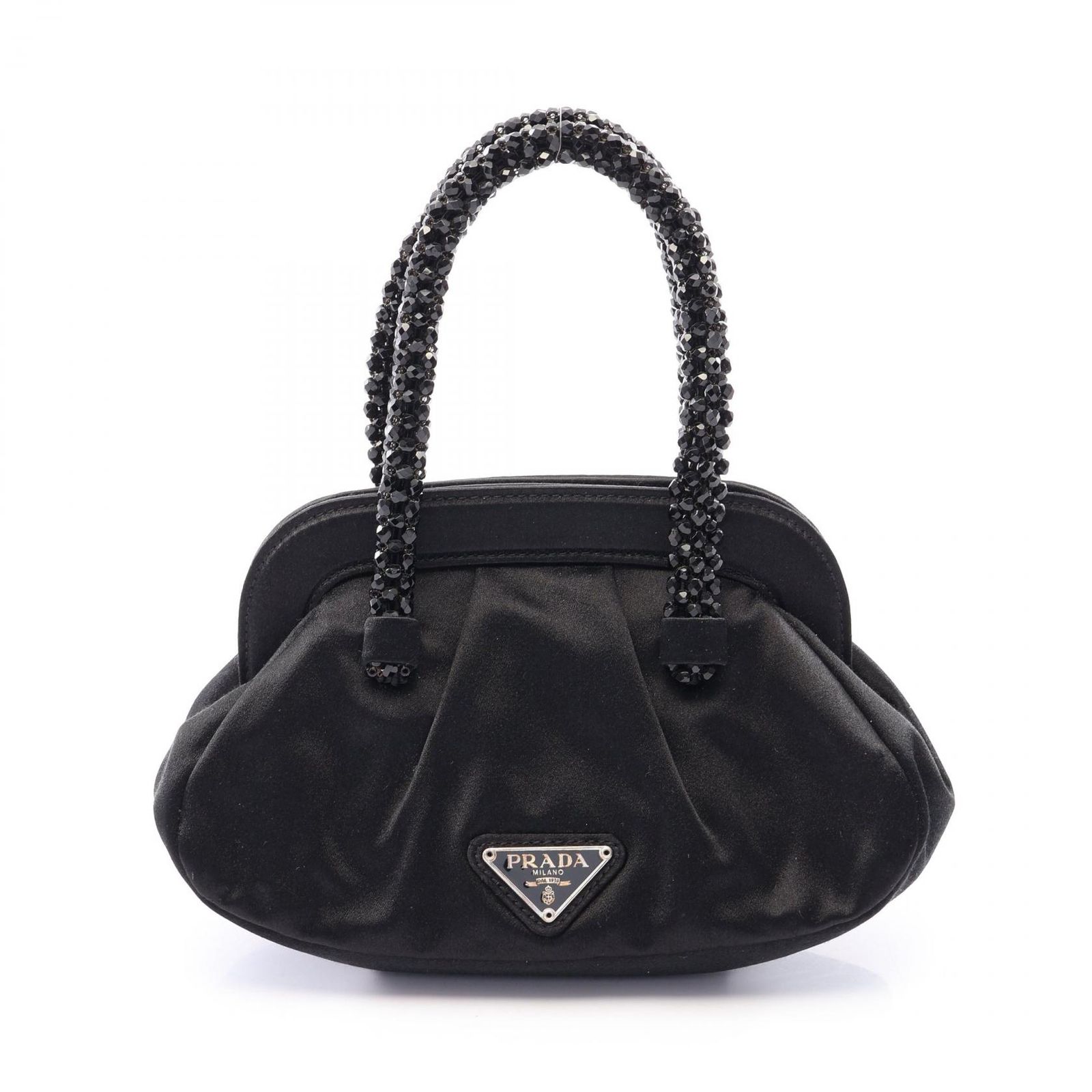PRADA プラダ ビジューハンドル ミニ ハンドバッグ