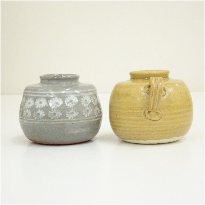 京焼 浅見与し三造 色変り四滴茶入（共箱） 茶入れ 茶道 茶道具