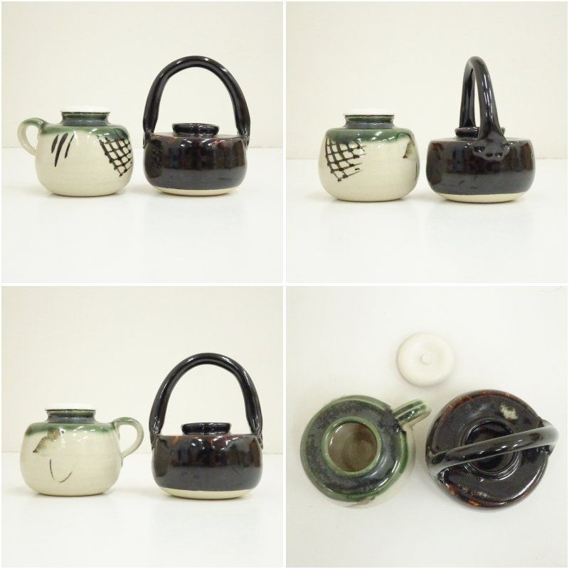 京焼 浅見与し三造 色変り四滴茶入（共箱） 茶入れ 茶道 茶道具