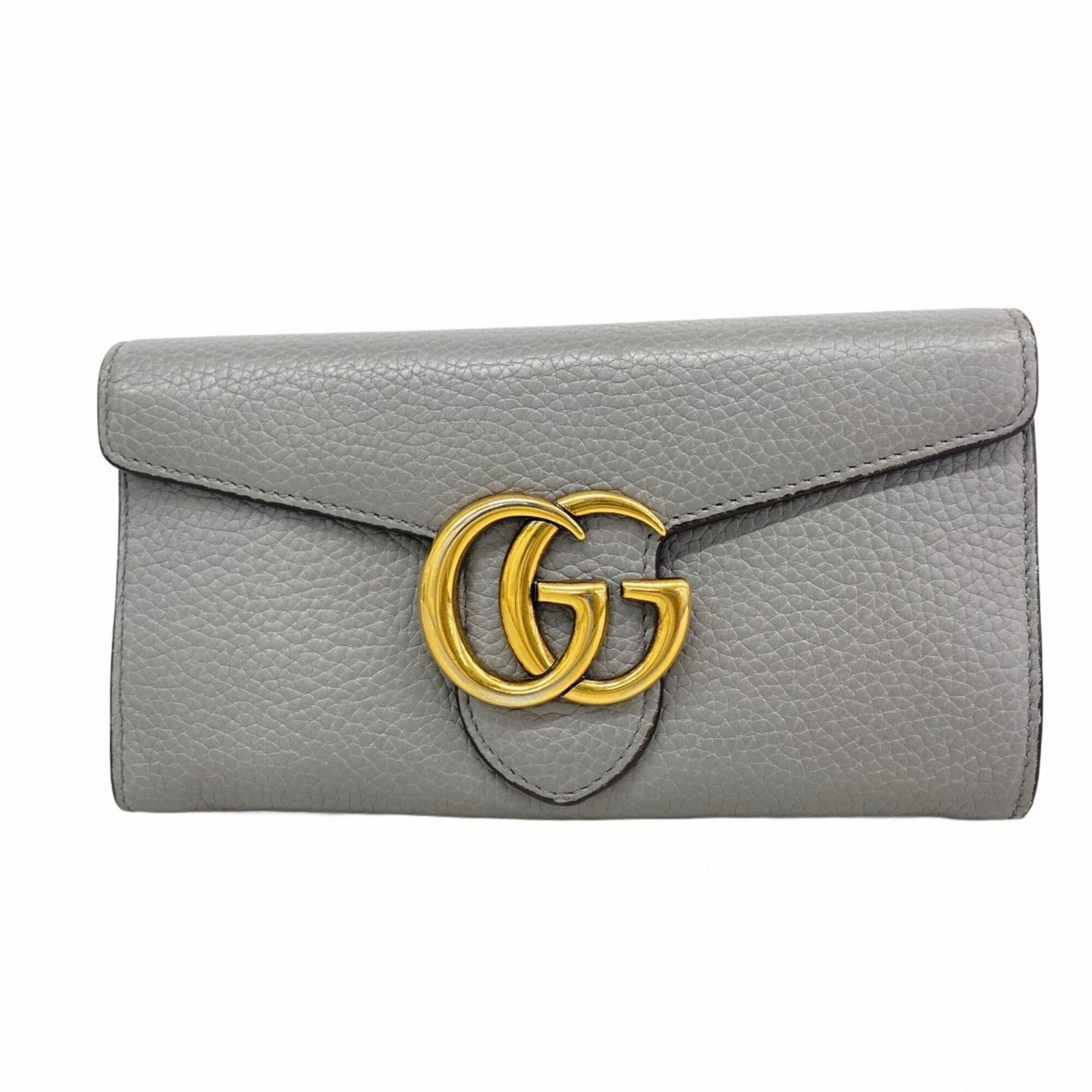 グッチ(Gucci) グッチ 長財布 GGマーモント 400586 レザー グレー レディース