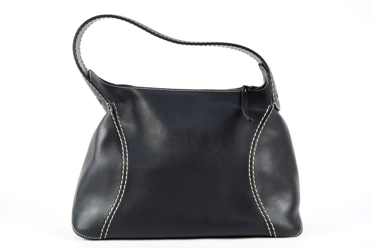 【超美品】TOD'S トッズ ワンショルダーバッグ ブラック レザー ブランド鞄【QF39】