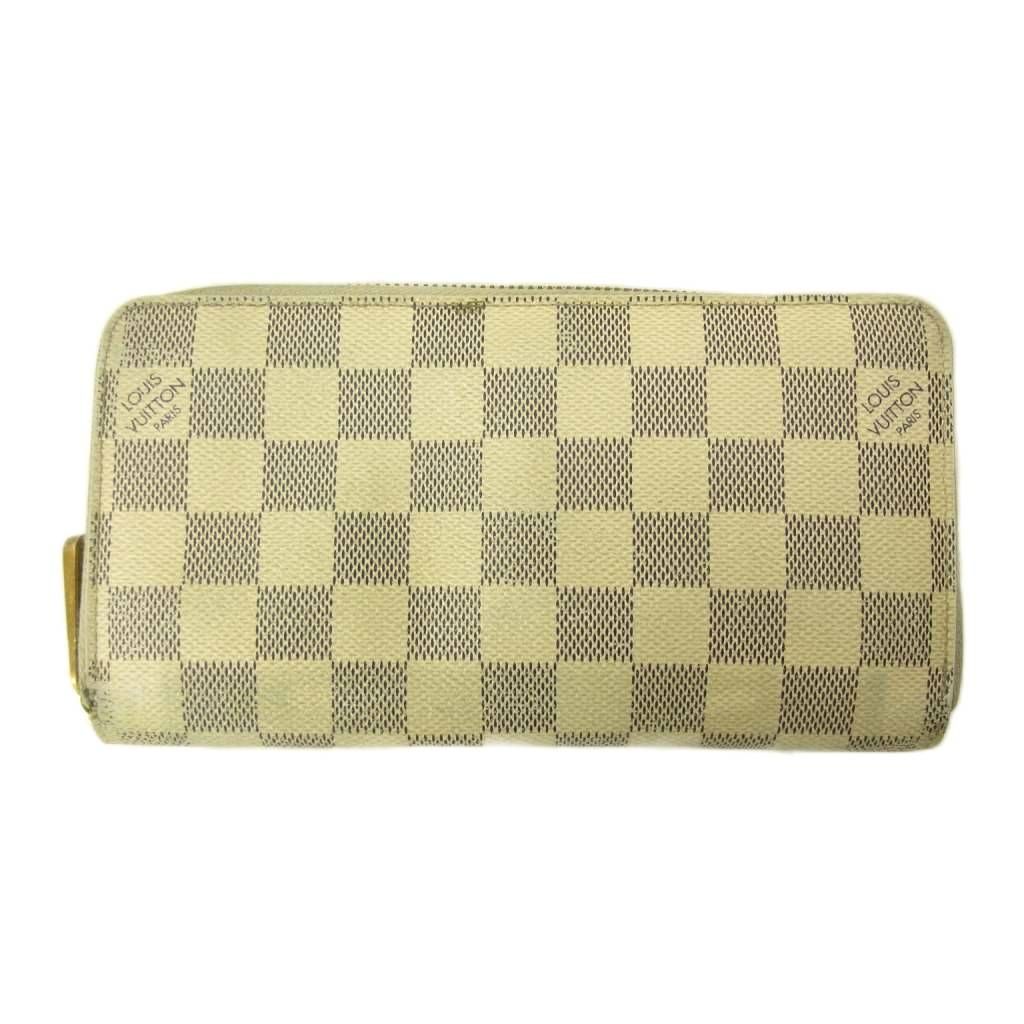 ルイヴィトン LOUIS VUITTON ダミエ アズール ジッピー 長財布 ウォレット ラウンドファスナー レザー 白 ホワイト N60019 0607