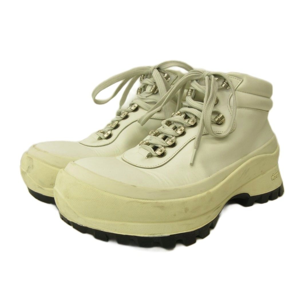 ジルサンダー JIL SANDER 21AW ハイキング ワークブーツ シューズ 厚底 レザー 38 25.0cm 白 ホワイト 0607 20,230円