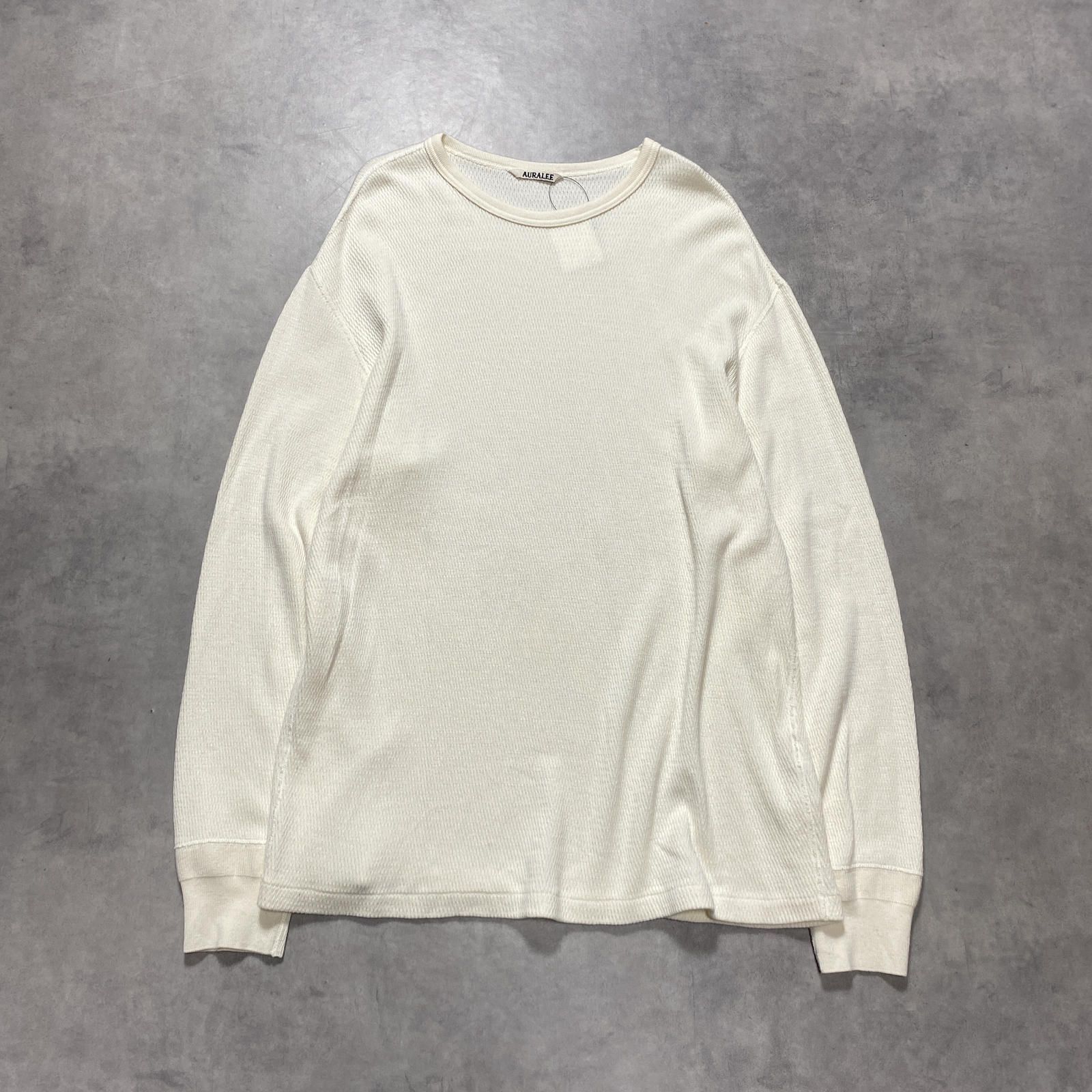 GQ5772◇AURALEE : LIGHT THERMAL P/O A23AP01HK◇4◇白系 オーラリー サーマル ウール カシミア 参考定価¥26,400‐