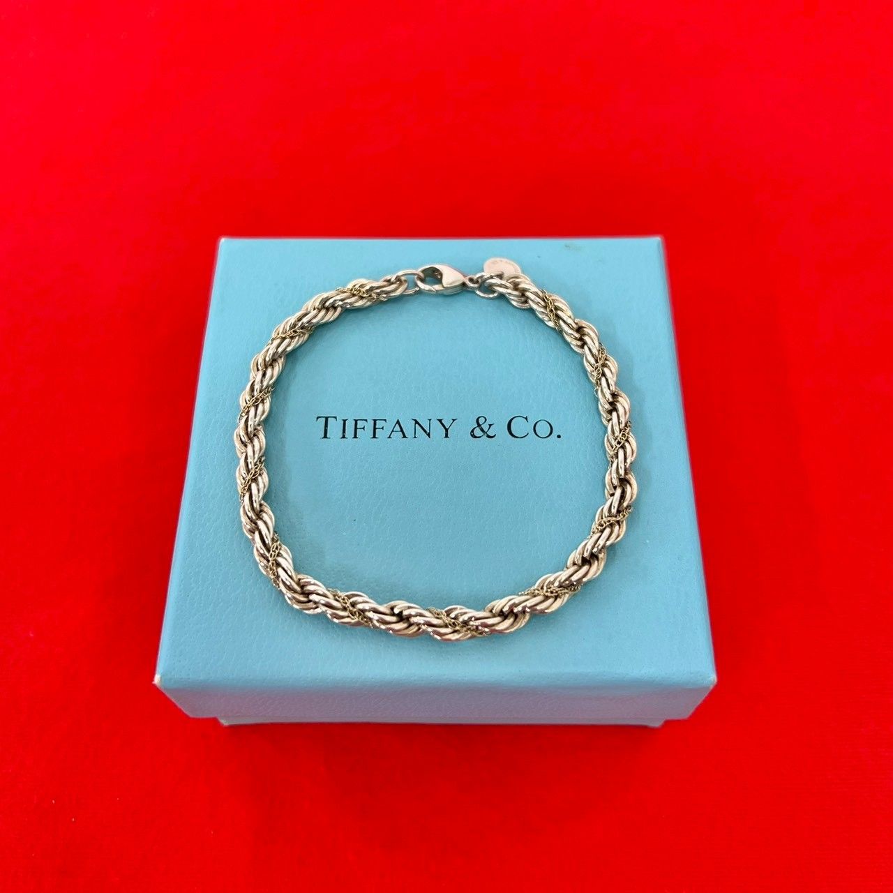 極 美品 TIFFANY&Co. ティファニー ヴィンテージ ツイストロープ ブレスレット シルバー925 K18イエローゴールド シルバー ゴールド 26185