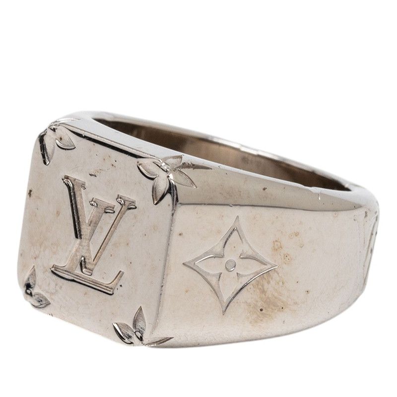 ルイ ヴィトン モノグラム シグネットリング リング 指輪 #M M62487 シルバー メタル メンズ LOUIS VUITTON【1-0270722】