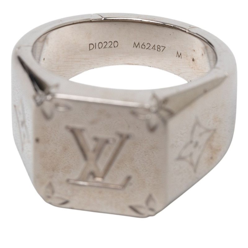 ルイ ヴィトン モノグラム シグネットリング リング 指輪 #M M62487 シルバー メタル メンズ LOUIS VUITTON【1-0270722】