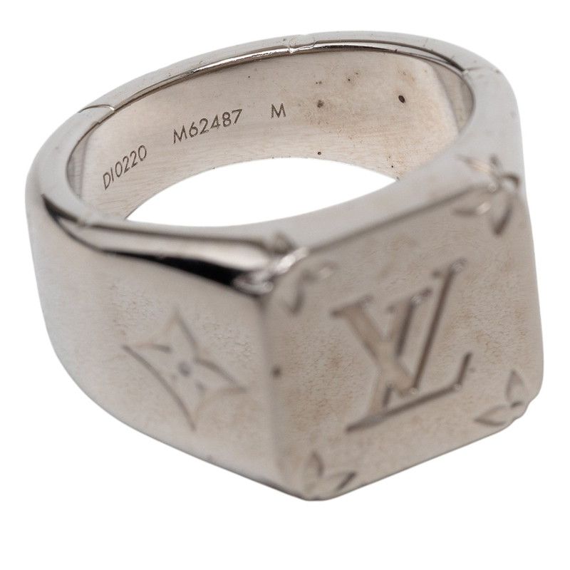 ルイ ヴィトン モノグラム シグネットリング リング 指輪 #M M62487 シルバー メタル メンズ LOUIS VUITTON【1-0270722】