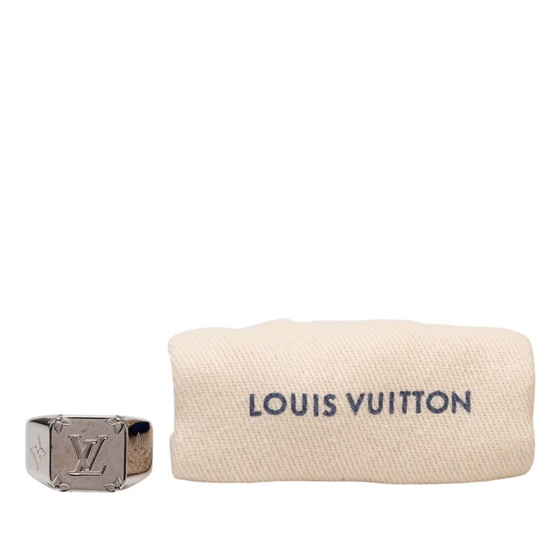 ルイ ヴィトン モノグラム シグネットリング リング 指輪 #M M62487 シルバー メタル メンズ LOUIS VUITTON【1-0270722】