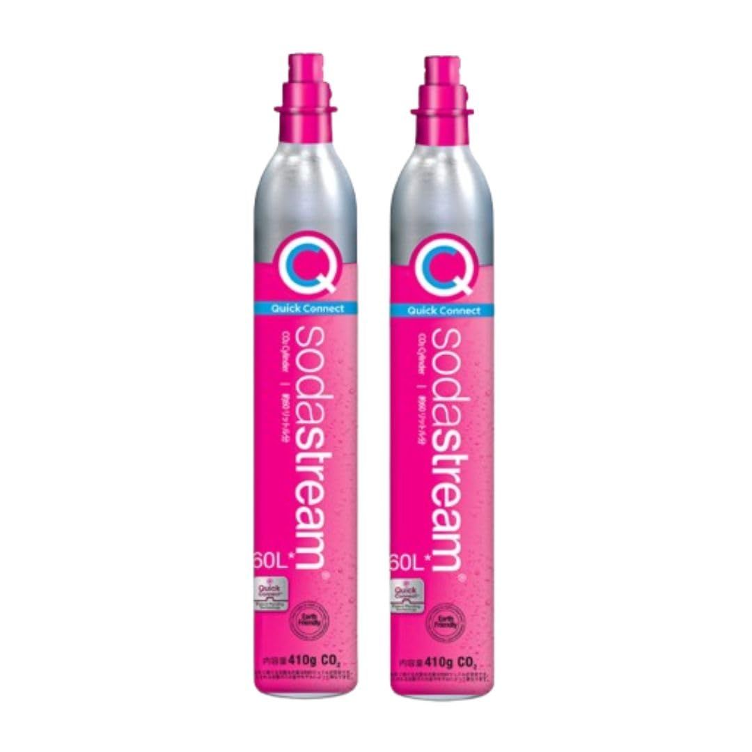 [公式] ソーダストリーム クイックコネクト ガスシリンダー 60L 2本セット (新規購入用) ピンク sodastreamJu dfb73e58