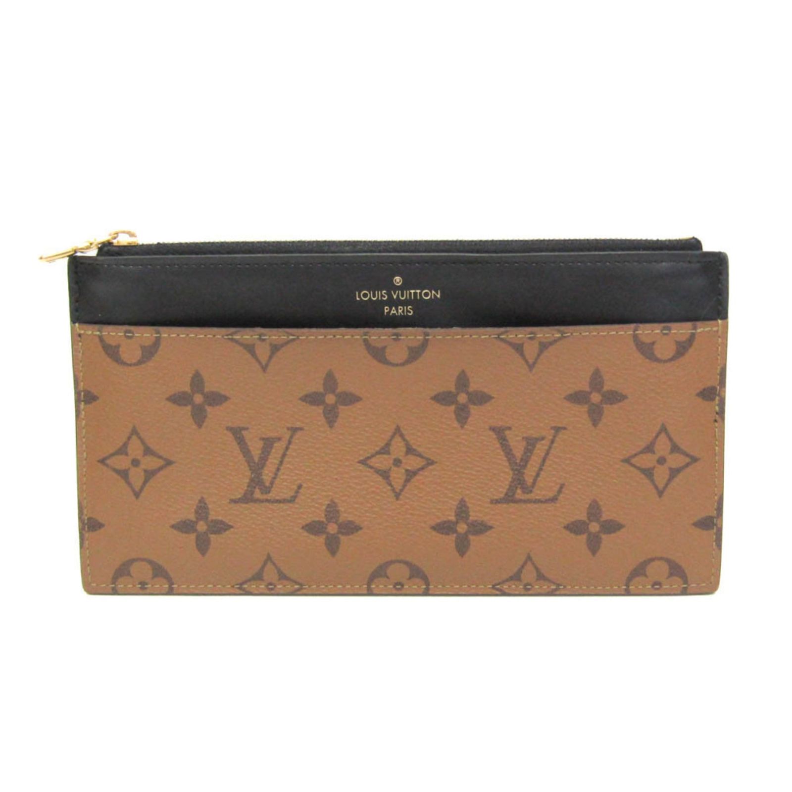 ルイ・ヴィトン(Louis Vuitton) モノグラム・リバース スリム パース M80390 メンズ,レディース モノグラム・リバース 長財布（二つ折り） ブラック,ブラウン
