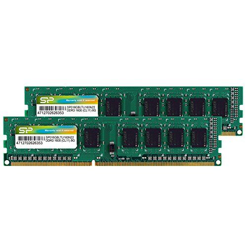 シリコンパワー デスクトップPC用 メモリ DDR3 1600 PC3-12800 8GB x 2枚 (16GB) 240Pin 1.5V CL11 Mac 対応 SP016GBLTU160N22/ 1eb0f3b6