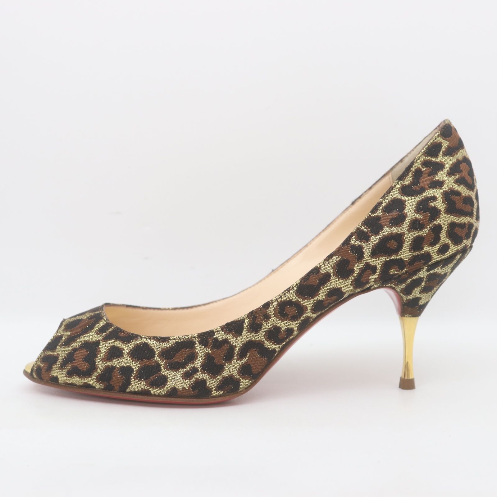 クリスチャンルブタン パンプス レオパード柄 ハイヒール ポインテッドトゥ 37 ITAN27LJK5JO 美品 Christian Louboutin クリスチャン ルブタン