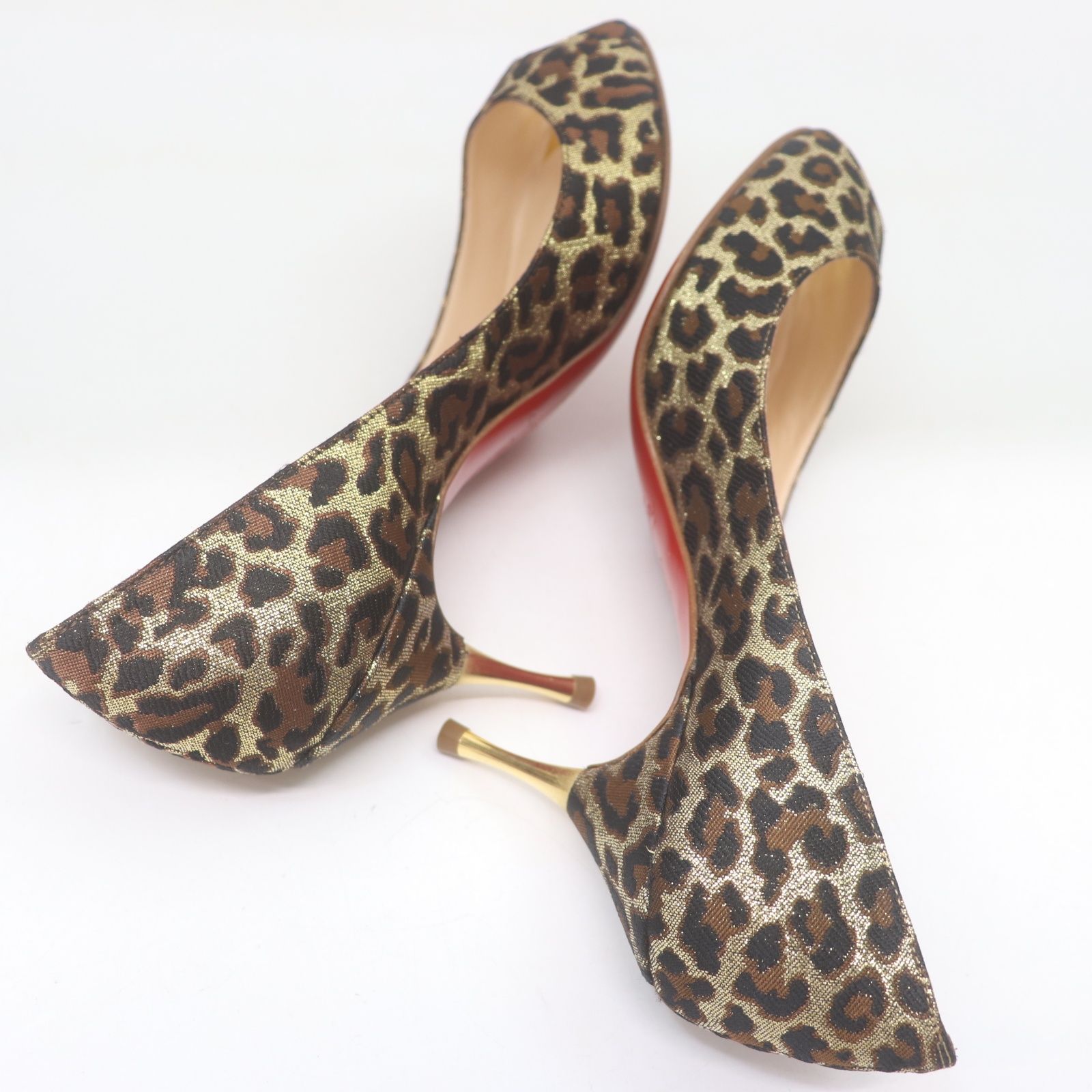 クリスチャンルブタン パンプス レオパード柄 ハイヒール ポインテッドトゥ 37 ITAN27LJK5JO 美品 Christian Louboutin クリスチャン ルブタン