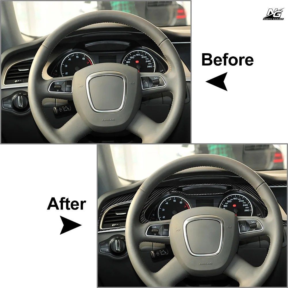 コンソールダッシュボードパネル カーボンパターンステッカー装飾トリム アウディ A4 B8 2009 - 16 左ハンドル車専用