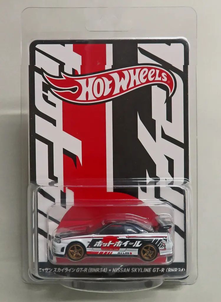 【中古】ミニカー 1/64 ニッサンスカイライン GT-R BNR34(ホワイト×ブラック×レッド) 左向きパッケージ版 「Hot Wheels JAPAN CONVENTION 2025」 [HWF37]