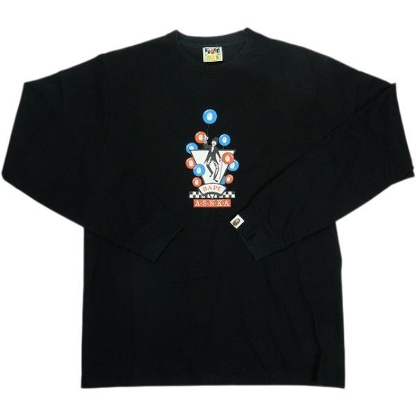 Size【XL】 A BATHING APE ア ベイシング エイプ BALLOON ASNKA LS TEE ロンT 黒 【中古品-良い】 30008926