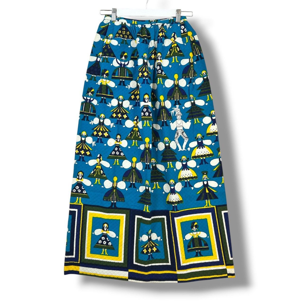 LANVIN BOUTIQUE ランバンブティック ヴィンテージ ロングスカート フレア 総柄 女の子 レトロ 青 ブルー 38 レディース 通年 ゴーゴー古着マルイ北千住店 22 No.2480