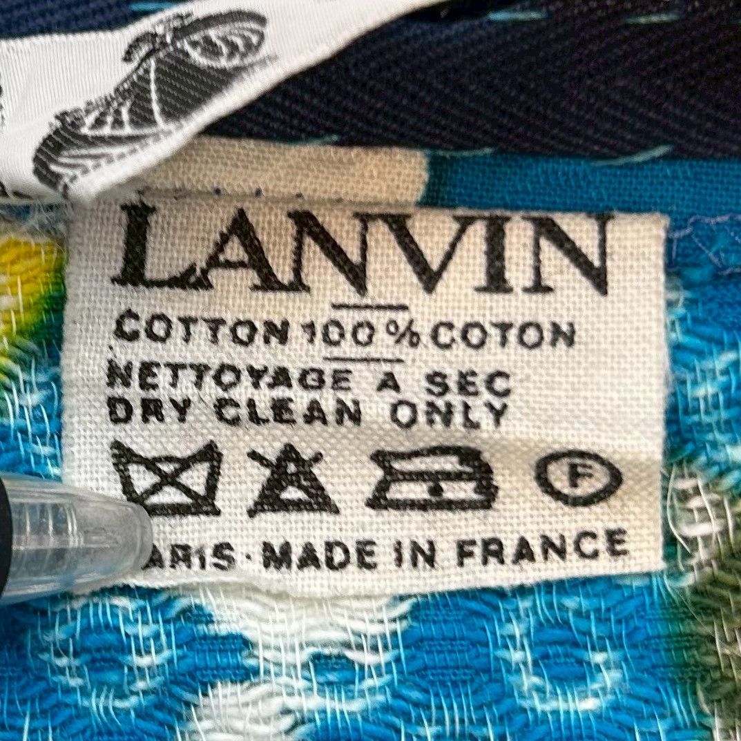 LANVIN BOUTIQUE ランバンブティック ヴィンテージ ロングスカート フレア 総柄 女の子 レトロ 青 ブルー 38 レディース 通年 ゴーゴー古着マルイ北千住店 22 No.2480