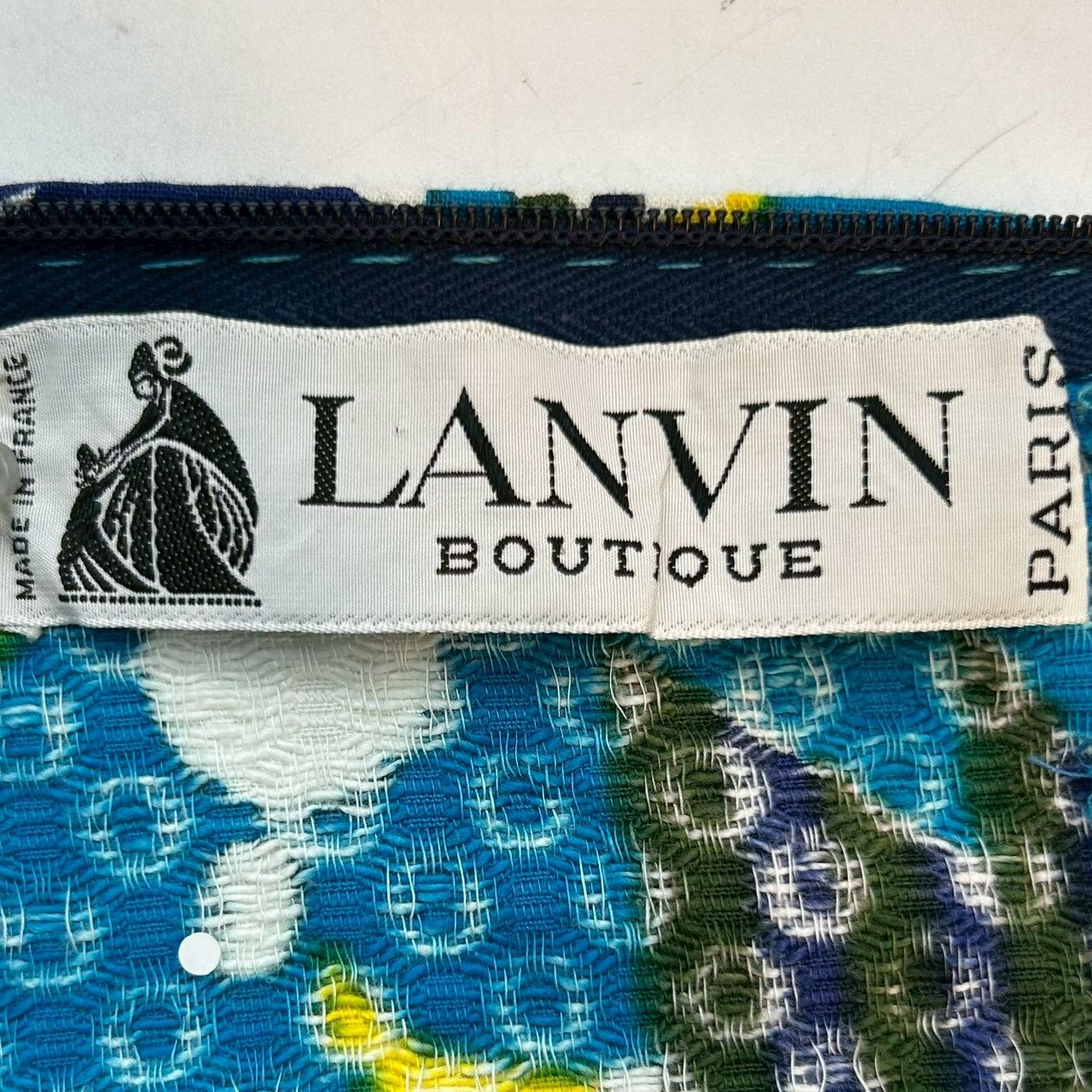 LANVIN BOUTIQUE ランバンブティック ヴィンテージ ロングスカート フレア 総柄 女の子 レトロ 青 ブルー 38 レディース 通年 ゴーゴー古着マルイ北千住店 22 No.2480