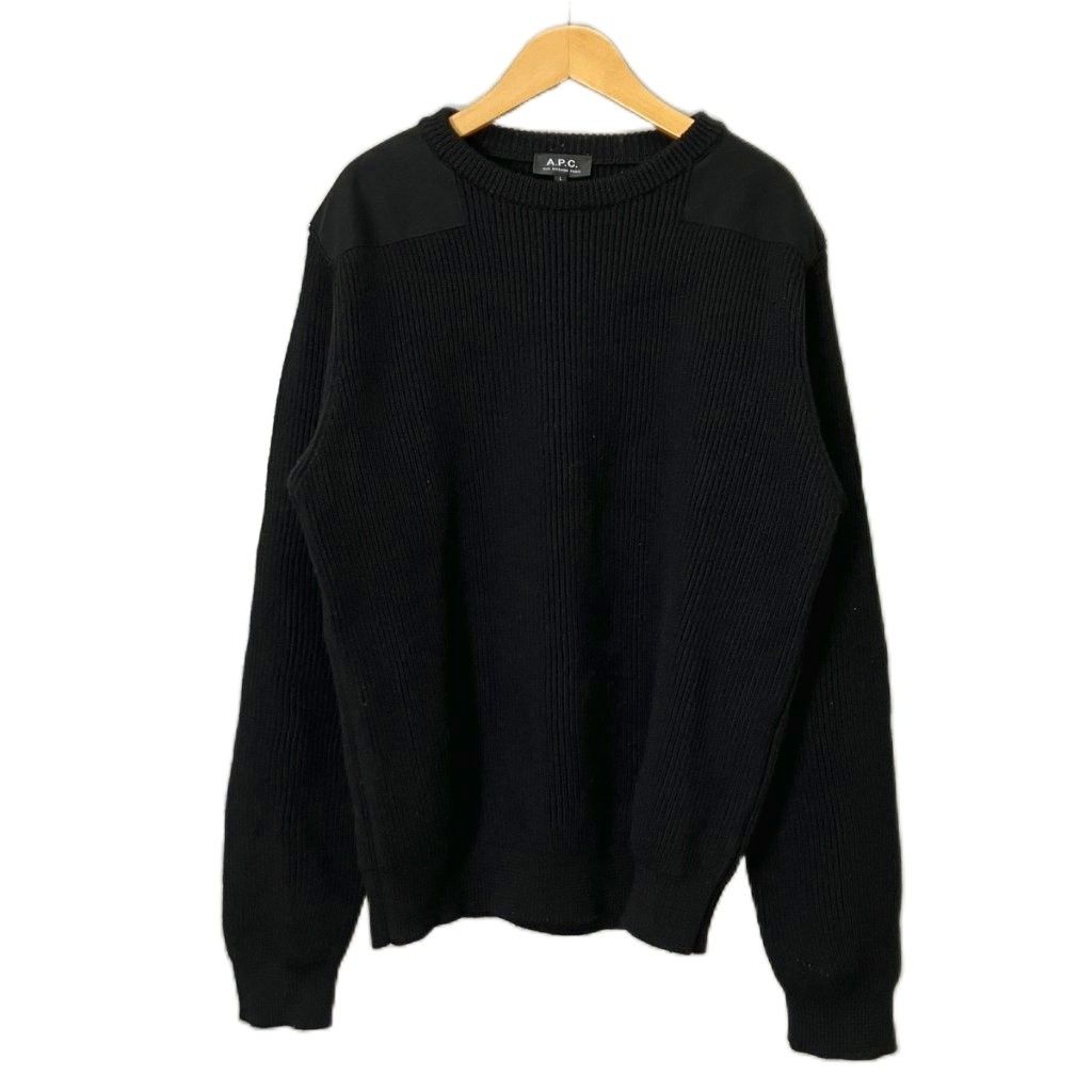 アーペーセー A.P.C. コマンドセーター ニット クルーネック L ブラック
