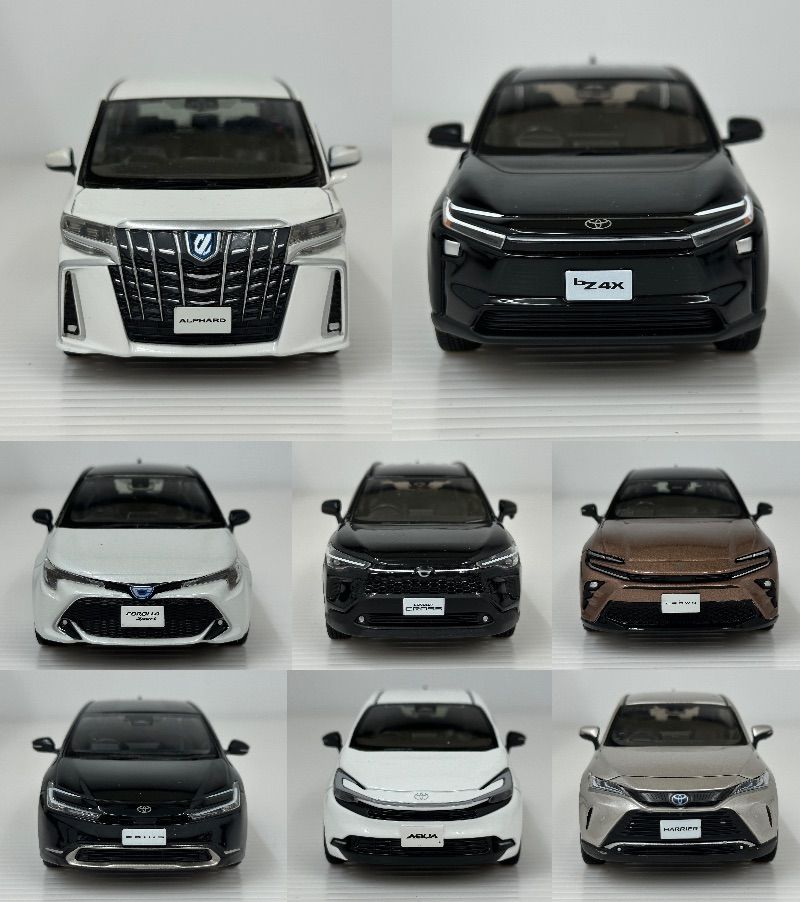 【まとめ品】TOYOTA トヨタ カラーサンプルミニカー まとめ 8台 アルファード bz4x プリウス クラウン 他 本体のみ (2606081)