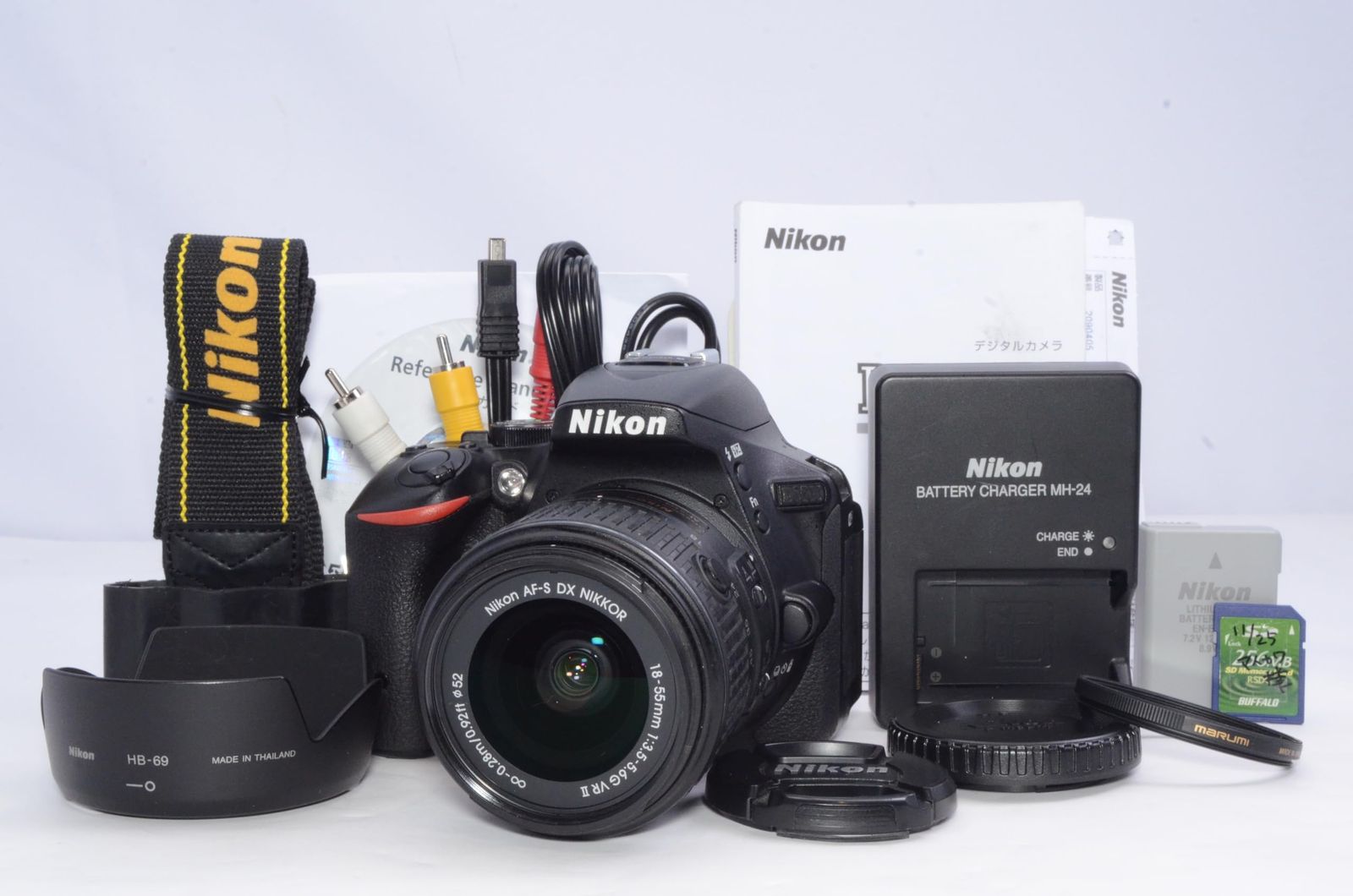 Nikon D5500 18-55mm VRII レンズキット ブラック 動作確認済み SDカード付 実用良好