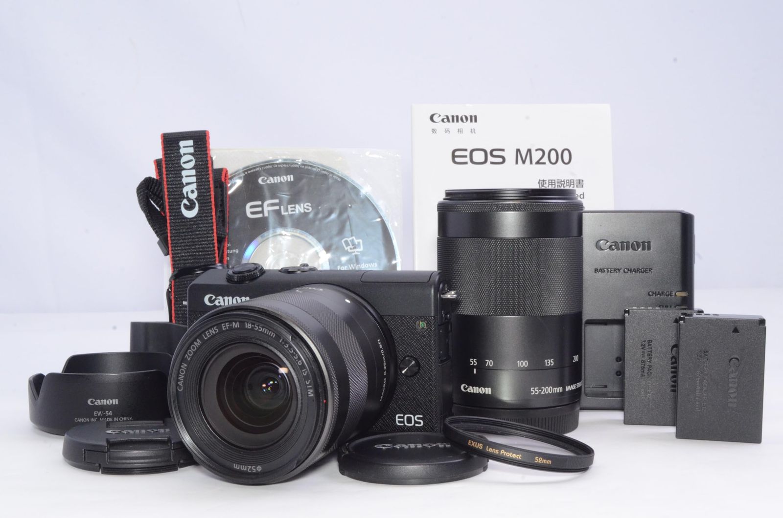 Canon EOS M200 ダブルズームキット ブラック 動作確認済み 予備 