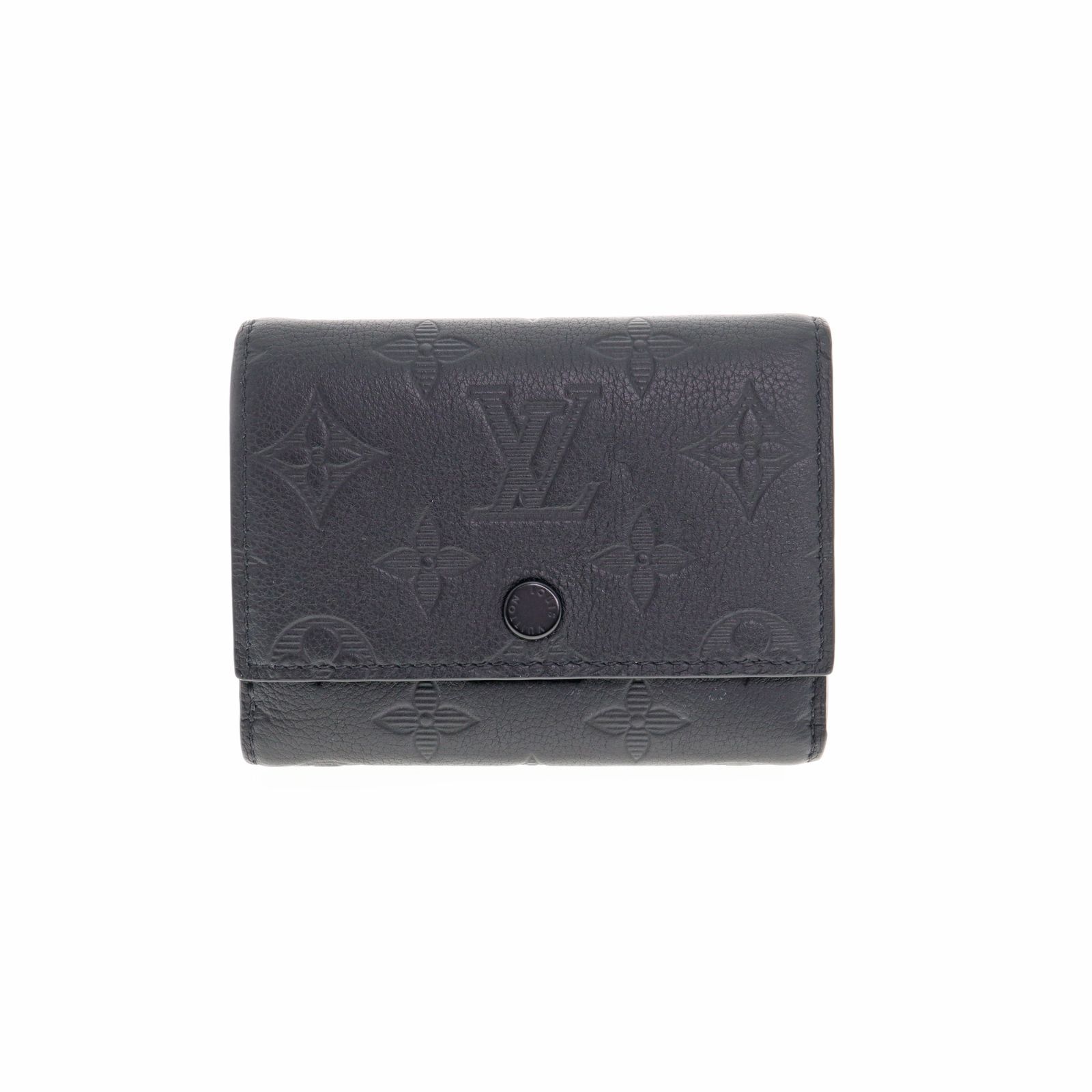 【中古】LOUIS VUITTON ルイヴィトン M12635 ヴィクター・ウォレット モノグラム・シャドウ レザー 三つ折り財布 レディース メンズ 財布 ブラック ノワール ブランド