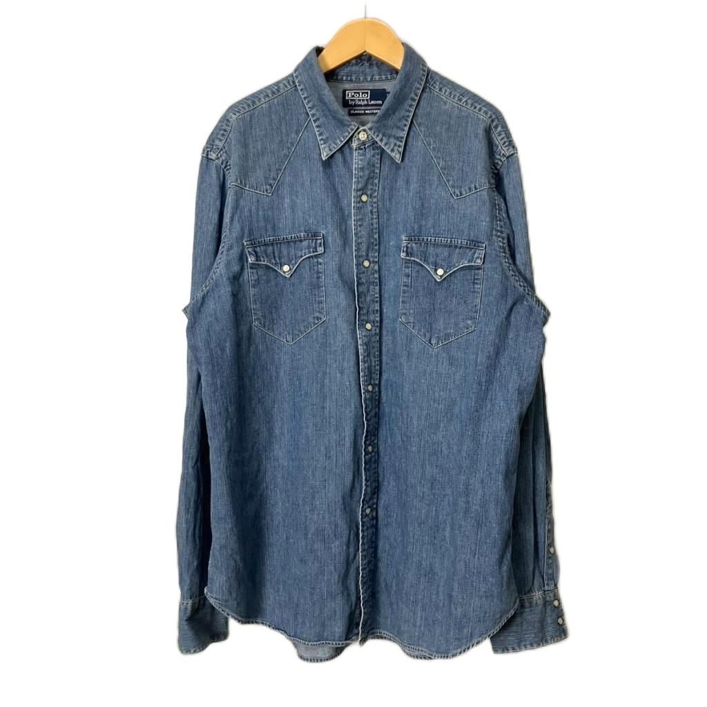 ポロ バイ ラルフローレン Polo by Ralph Lauren CLASSIC WESTERN ウエスタンシャツ デニム 長袖 L インディゴ ■GY06 7,227円
