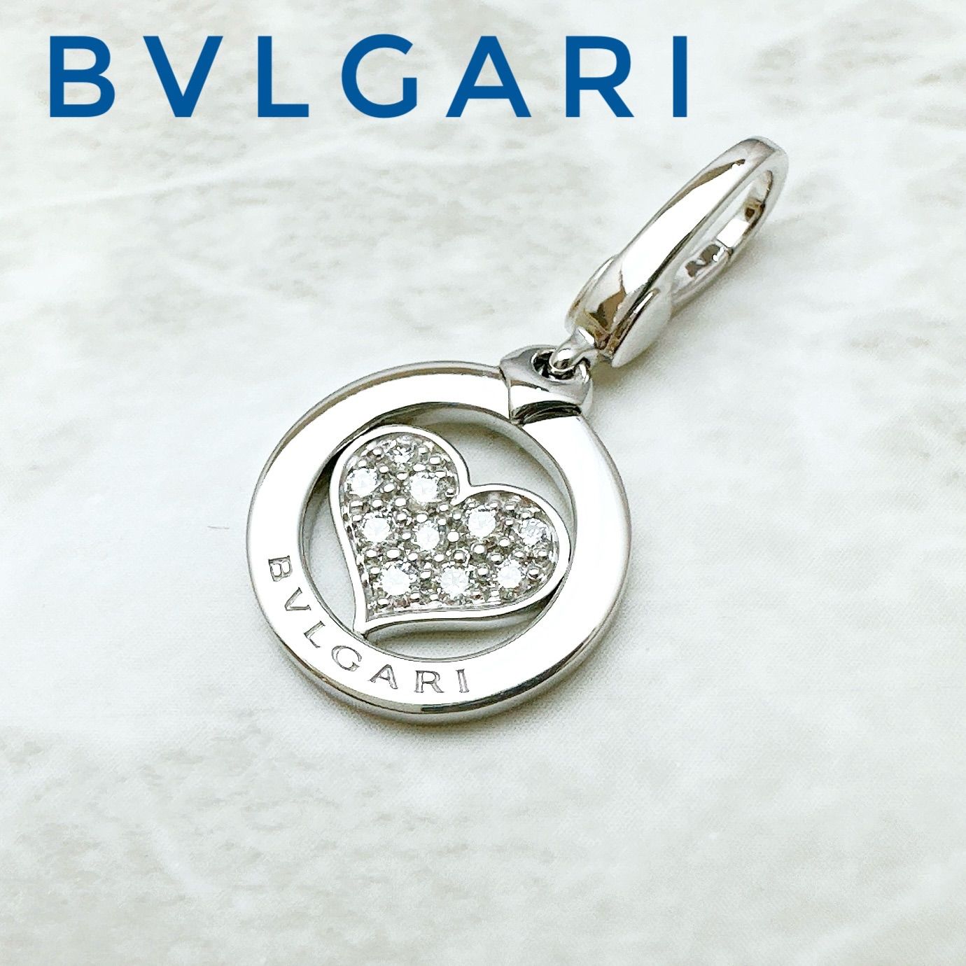 美品?BVLGARI トンドハート ホワイトゴールド ペンダントトップ U