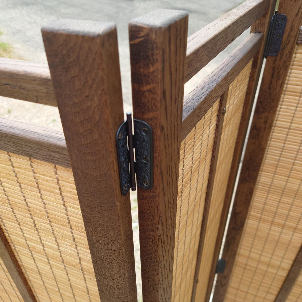 4連 衝立 パーテーション 楢無垢材使用 ツートンカラー 高さ150cm 1台