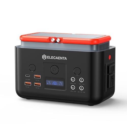 【新品】ELECAENTA ポータブル電源 小型 200Wh 6倍寿命 リン酸鉄 AC200W(ピーク400Ｗ) 純正弦波 超軽量2KG PD60W入出力対応 ソーラー100W充電 100V 50Hz/60Hz 簡易UPS 非常用電源 キャン d42f13ab
