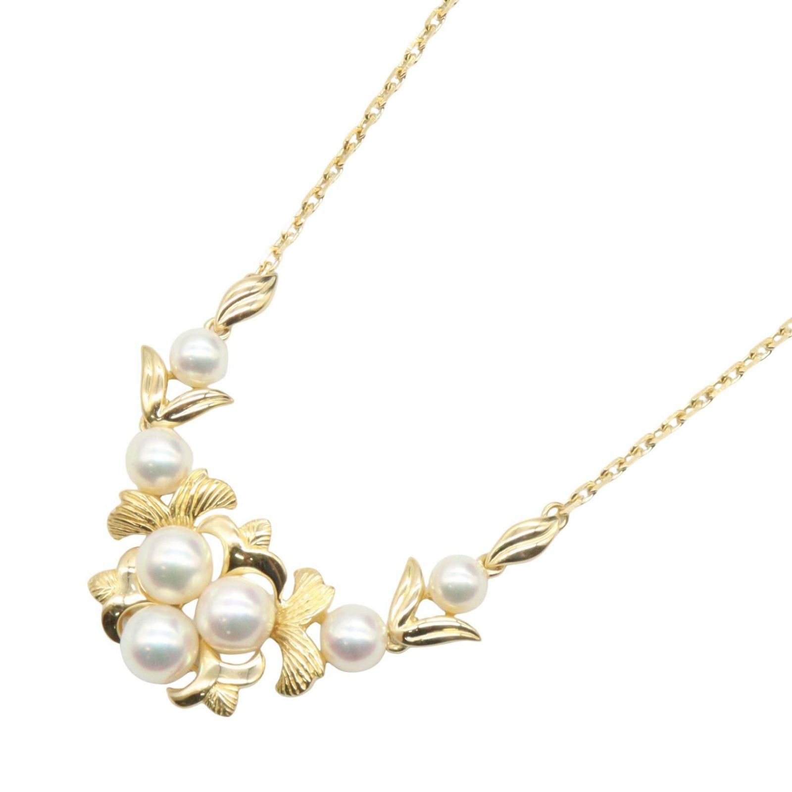 ミキモト MIKIMOTO ネックレス パール ネックレス 首回り41㎝ K18（イエローゴールド） パール ネックレス レディース Used A