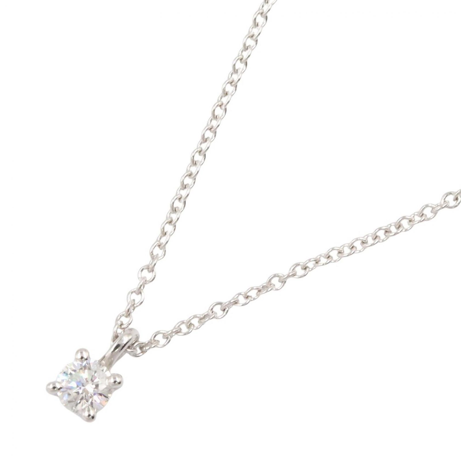 ティファニー TIFFANY＆CO ネックレス ソリティア ネックレス 首回り40㎝ Pt950プラチナ ダイヤモンド ソリティア ネックレス レディース Used A