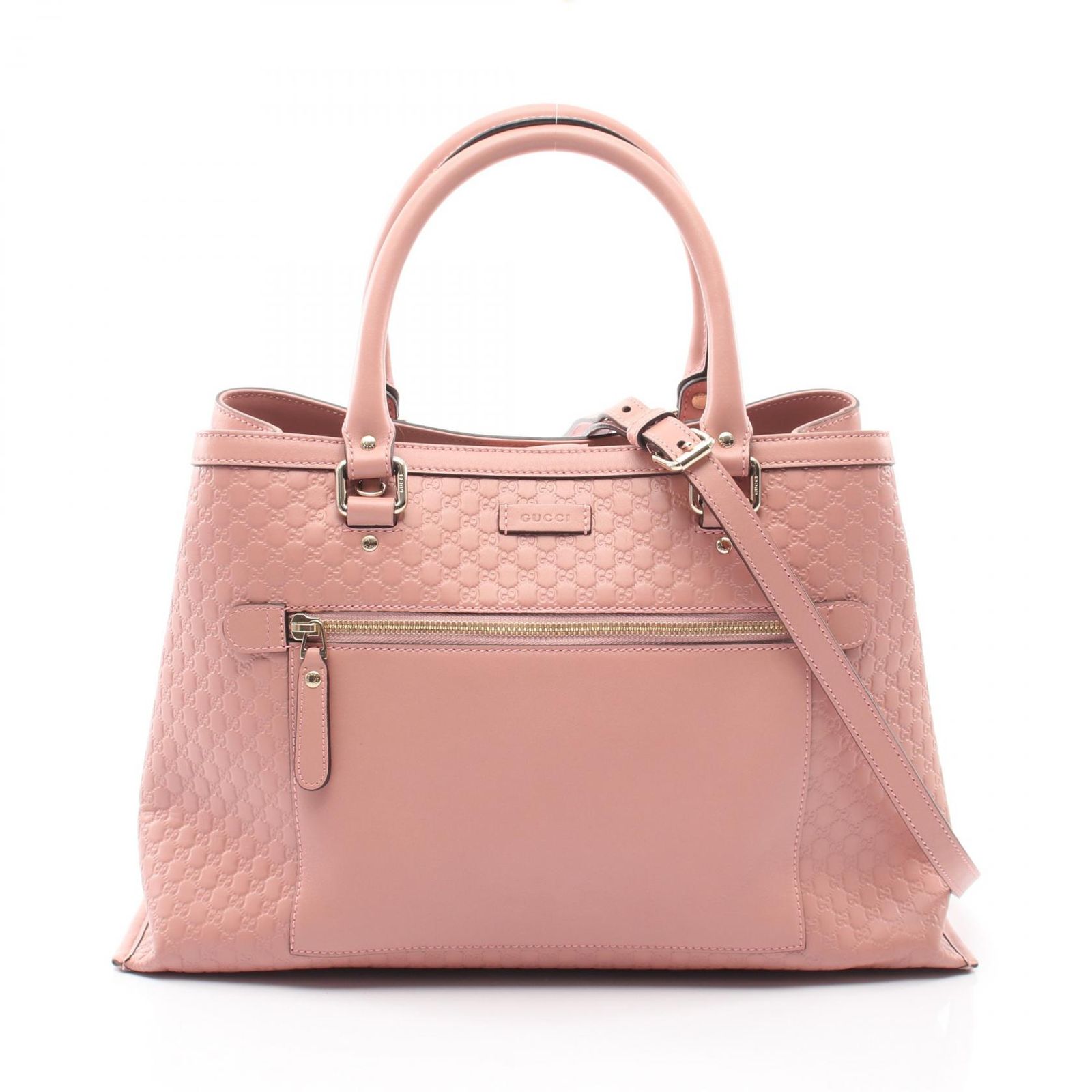 グッチ GUCCI ハンドバッグ マイクログッチシマ 2WAY 510291 ピンク レザー マイクログッチシマ 2way トートバッグ レディース Used A