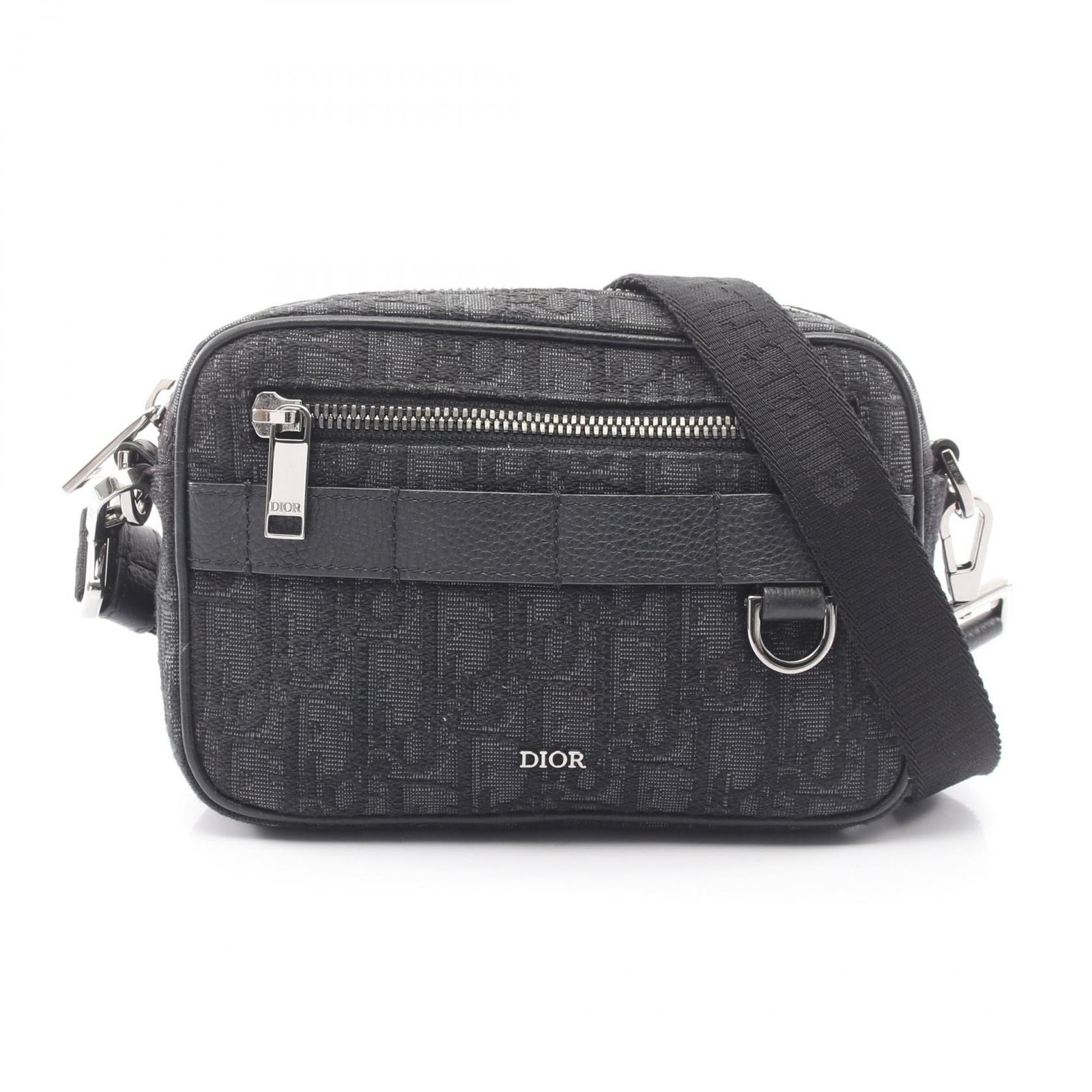 ディオール Dior ショルダーバッグ Safariバッグ ミニ オブリーク ジャガード 2ESWS011YKY_H03E ダークグレー/ブラック キャンバス レザー オブリーク Safariバッグ ミニ
